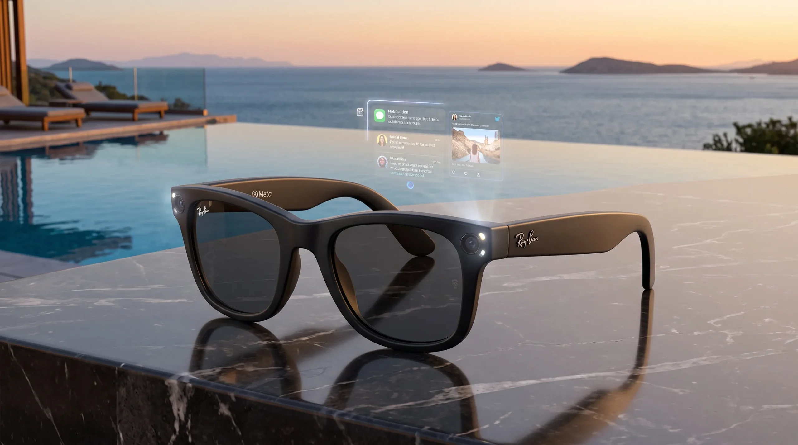 A stunning pair of Meta sunglasses eyewear