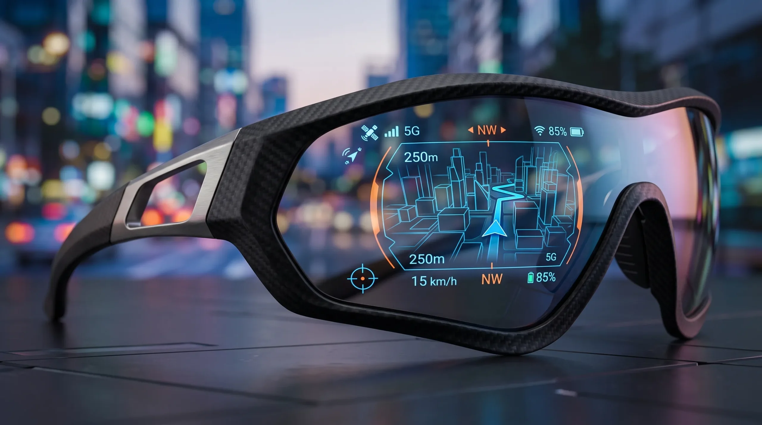 Futuristic HUD sport eyewear design